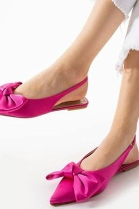 Cenya Fuşya Saten Babet Ayakkabı Cenya Fuşya Saten Babet Ayakkabı