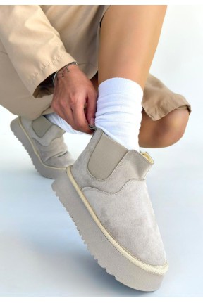 Vision Bej Süet Yandan Lastikli Bot Vision Bej Süet Yandan Lastikli Bot