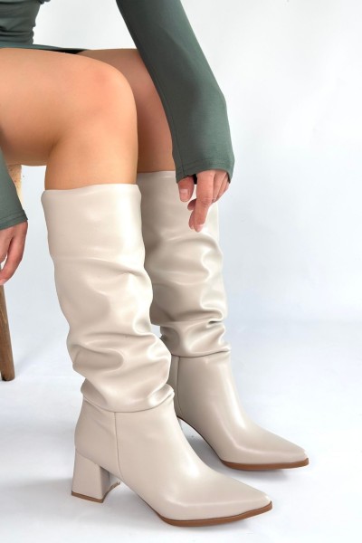 Pitay Ten Cilt Topuklu Çizme Pitay Ten Cilt Topuklu Çizme