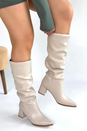 Pitay Ten Cilt Topuklu Çizme Pitay Ten Cilt Topuklu Çizme