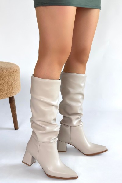 Pitay Ten Cilt Topuklu Çizme Pitay Ten Cilt Topuklu Çizme