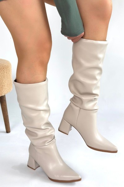 Pitay Ten Cilt Topuklu Çizme Pitay Ten Cilt Topuklu Çizme