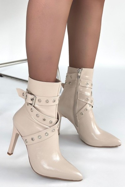 Atye Bej Rugan Topuklu Bot Atye Bej Rugan Topuklu Bot