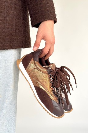 Ranu Kahverengi Cilt Paraşüt Detaylı Bağcıklı Spor Ayakkabı Ranu Kahverengi Cilt Paraşüt Detaylı Bağcıklı Spor Ayakkabı