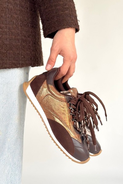 Ranu Kahverengi Cilt Paraşüt Detaylı Bağcıklı Spor Ayakkabı Ranu Kahverengi Cilt Paraşüt Detaylı Bağcıklı Spor Ayakkabı
