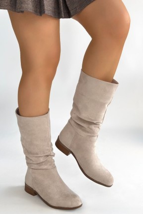 Plod Bej Süet Çizme Plod Bej Süet Çizme