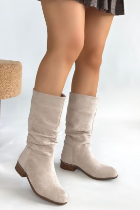 Plod Bej Süet Çizme Plod Bej Süet Çizme