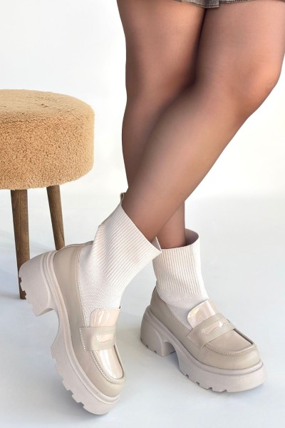 Wanye Bej Cilt Cilt Streçli Bot Wanye Bej Cilt Cilt Streçli Bot