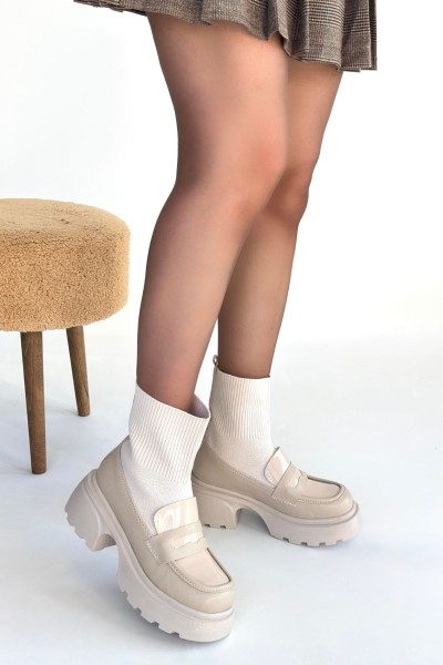 Wanye Bej Cilt Cilt Streçli Bot Wanye Bej Cilt Cilt Streçli Bot