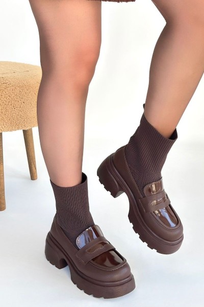 Wanye Kahverengi Cilt Cilt Streçli Bot Wanye Kahverengi Cilt Cilt Streçli Bot