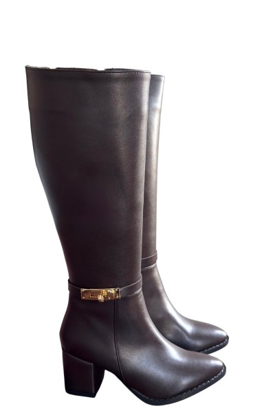 Jeoli Kahverengi Cilt Topuklu Çizme Jeoli Kahverengi Cilt Topuklu Çizme