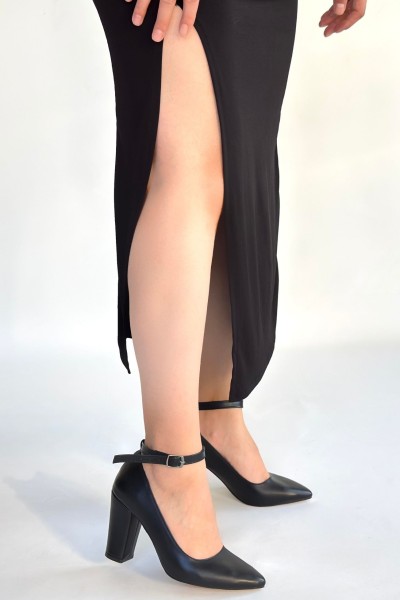 Rity Siyah Cilt Topuklu Ayakkabı Rity Siyah Cilt Topuklu Ayakkabı