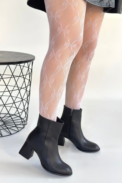 Tendy Siyah Cilt Topuklu Bot Tendy Siyah Cilt Topuklu Bot