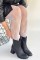 Tendy Siyah Cilt Topuklu Bot