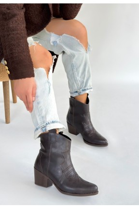 Akver Acı Kahve Cilt Topuklu Bot Akver Acı Kahve Cilt Topuklu Bot