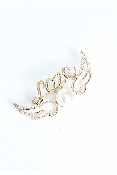 Zirkon Taşlı Metal Broş