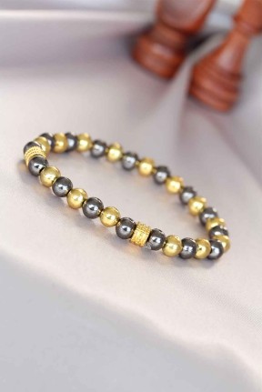 Hematit Füme Gold Renk Doğal Taş Erkek Bileklik Hematit Füme Gold Renk Doğal Taş Erkek Bileklik