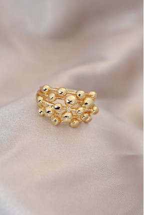 Ayarlamalı Gold Renk Metal Bombeli Boluncuk Model Yüzük Ayarlamalı Gold Renk Metal Bombeli Boluncuk Model Yüzük