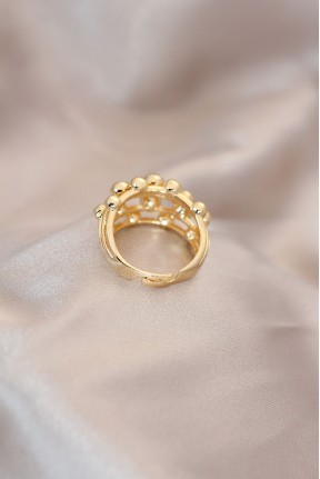 Ayarlamalı Gold Renk Metal Bombeli Boluncuk Model Yüzük Ayarlamalı Gold Renk Metal Bombeli Boluncuk Model Yüzük