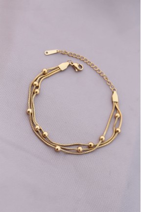 316l Kararmaz çelik Gold Renk Top Zincirli Kadın Bileklik 316l Kararmaz çelik Gold Renk Top Zincirli Kadın Bileklik