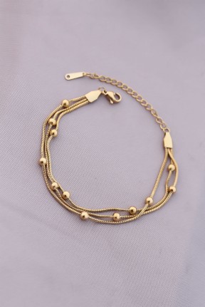 316l Kararmaz çelik Gold Renk Top Zincirli Kadın Bileklik 316l Kararmaz çelik Gold Renk Top Zincirli Kadın Bileklik