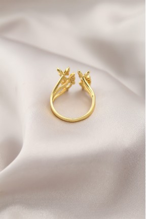 Gold Renk Metal Kelebek Model Kadın Yüzük