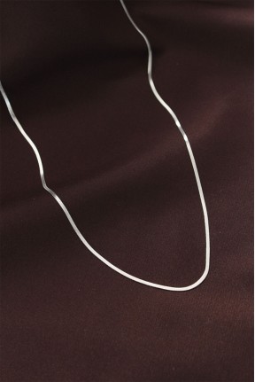 çelik Gümüş Renk 60 Cm İnce İtalyan Zincir Kolye