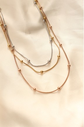 316l çelik Karışık Renkli Topçuk Tasarımlı çoklu Kolye 316l çelik Karışık Renkli Topçuk Tasarımlı çoklu Kolye