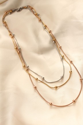 316l çelik Karışık Renkli Topçuk Tasarımlı çoklu Kolye 316l çelik Karışık Renkli Topçuk Tasarımlı çoklu Kolye