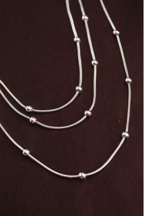 316l çelik Gümüş Renk Minimal Topçuk Model çoklu Kolye 316l çelik Gümüş Renk Minimal Topçuk Model çoklu Kolye