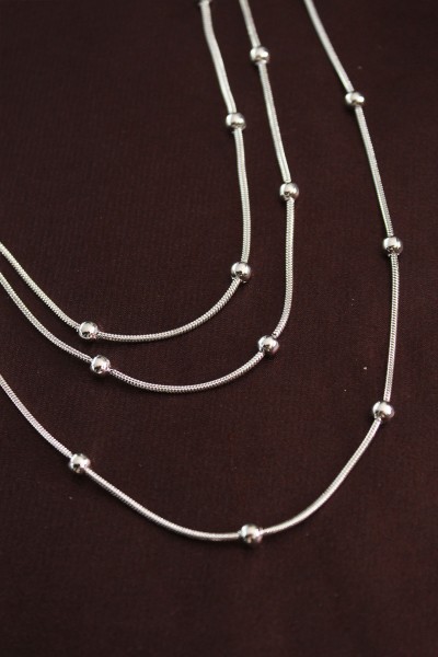 316l çelik Gümüş Renk Minimal Topçuk Model çoklu Kolye 316l çelik Gümüş Renk Minimal Topçuk Model çoklu Kolye