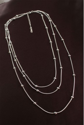 316l çelik Gümüş Renk Minimal Topçuk Model çoklu Kolye 316l çelik Gümüş Renk Minimal Topçuk Model çoklu Kolye