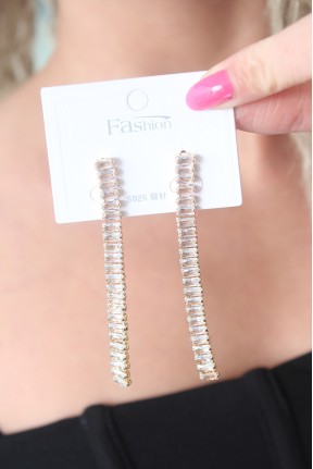 Gold Renk Zirkon Taşlı Kadın Küpe Gold Renk Zirkon Taşlı Kadın Küpe