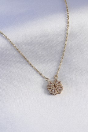 316l çelik Gold Renk Açılır Zirkon Taşlı Yonca Model Kadın Kolye 316l çelik Gold Renk Açılır Zirkon Taşlı Yonca Model Kadın Kolye