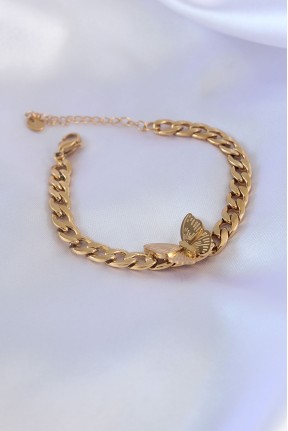 316l çelik Gold Renk Kelebek Figür İşleme Detay Zincir Model Kadın Bileklik 316l çelik Gold Renk Kelebek Figür İşleme Detay Zincir Model Kadın Bileklik