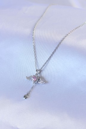 316l çelik Gümüş Renk Kanatlı Kalp Figür Zirkon Taş Detay Kadın Kolye 316l çelik Gümüş Renk Kanatlı Kalp Figür Zirkon Taş Detay Kadın Kolye