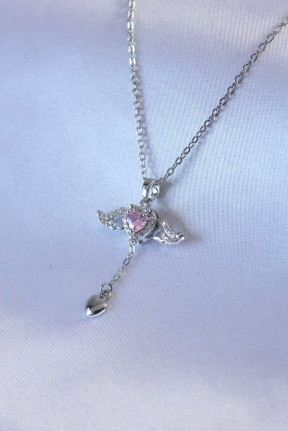 316l çelik Gümüş Renk Kanatlı Kalp Figür Zirkon Taş Detay Kadın Kolye 316l çelik Gümüş Renk Kanatlı Kalp Figür Zirkon Taş Detay Kadın Kolye