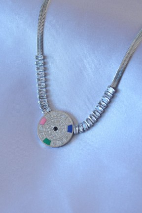 316l çelik Gümüş Renk Zirkon Taşlı İtalyan Zincir Burç İşeleme Madalyon Model Kadın Kolye 316l çelik Gümüş Renk Zirkon Taşlı İtalyan Zincir Burç İşeleme Madalyon Model Kadın Kolye