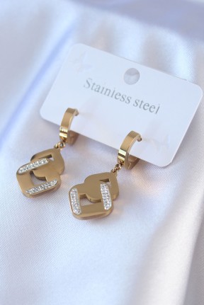 316l çelik Gold Renk Zirkon Taşlı Kadın Küpe 316l çelik Gold Renk Zirkon Taşlı Kadın Küpe