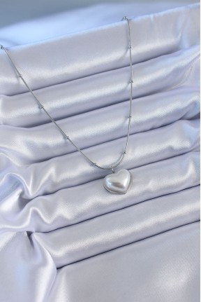 316l çelik Gümüş Renk İncili Kalp Model Minimal Top Detay Kadın Kolye 316l çelik Gümüş Renk İncili Kalp Model Minimal Top Detay Kadın Kolye