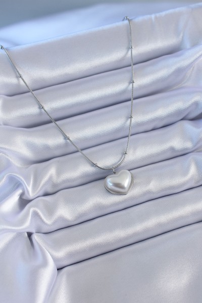 316l çelik Gümüş Renk İncili Kalp Model Minimal Top Detay Kadın Kolye 316l çelik Gümüş Renk İncili Kalp Model Minimal Top Detay Kadın Kolye