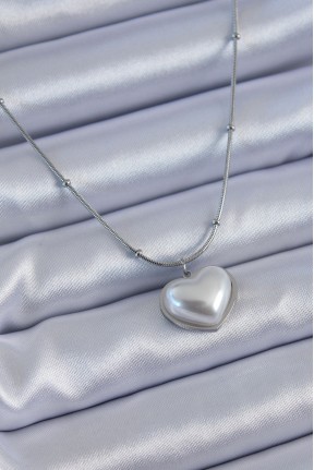 316l çelik Gümüş Renk İncili Kalp Model Minimal Top Detay Kadın Kolye 316l çelik Gümüş Renk İncili Kalp Model Minimal Top Detay Kadın Kolye
