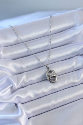 316l çelik Gümüş Renk Zirkon Taşlı Kadın Kolye 316l çelik Gümüş Renk Zirkon Taşlı Kadın Kolye