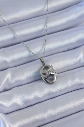 316l çelik Gümüş Renk Zirkon Taşlı Kadın Kolye 316l çelik Gümüş Renk Zirkon Taşlı Kadın Kolye