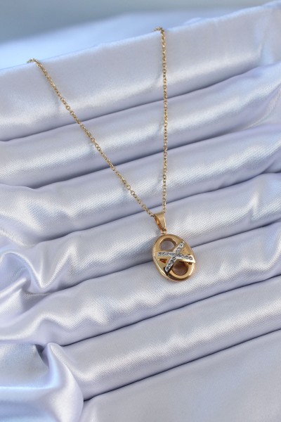316l çelik Gold Renk Zirkon Taşlı Kadın Kolye 316l çelik Gold Renk Zirkon Taşlı Kadın Kolye
