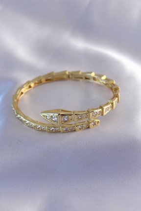 Vip Seri Yılan Model Gold Renk Kadın Kelepçe Bileklik Vip Seri Yılan Model Gold Renk Kadın Kelepçe Bileklik