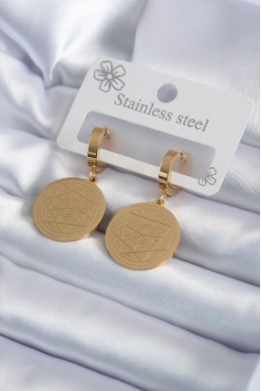 316l çelik Gold Renk Pentagram Yıldızı İşleme Model Kadın Küpe 316l çelik Gold Renk Pentagram Yıldızı İşleme Model Kadın Küpe