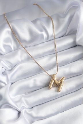 316l çelik Gold Renk Bubble "m" Harf Model Kadın Kolye 316l çelik Gold Renk Bubble "m" Harf Model Kadın Kolye