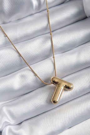 316l çelik Gold Renk Bubble "t" Harf Model Kadın Kolye 316l çelik Gold Renk Bubble "t" Harf Model Kadın Kolye
