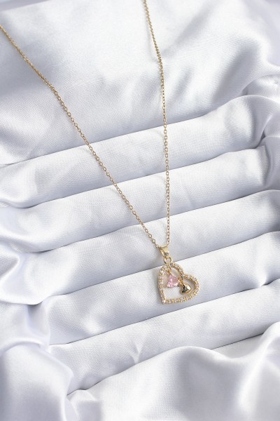 316l çelik Gold Renk Zincir Zirkon Taşlı Kalp Model Kadın Kolye 316l çelik Gold Renk Zincir Zirkon Taşlı Kalp Model Kadın Kolye